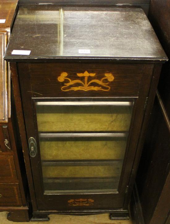 Inlaid mahogany music cabinet